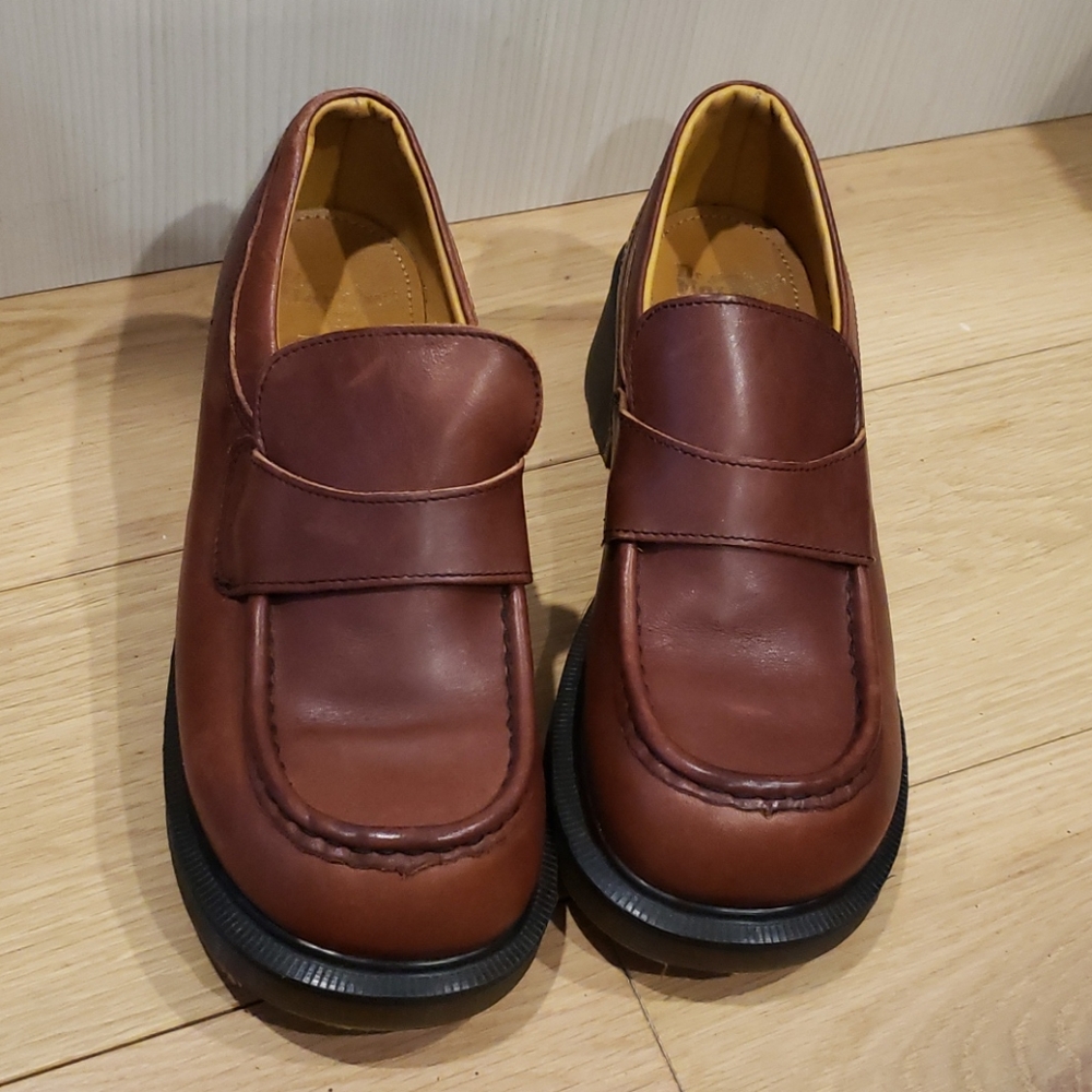 Vtg 90s 8462 loafers chunky sole reddish brown 7 - Picture 2 of 11
